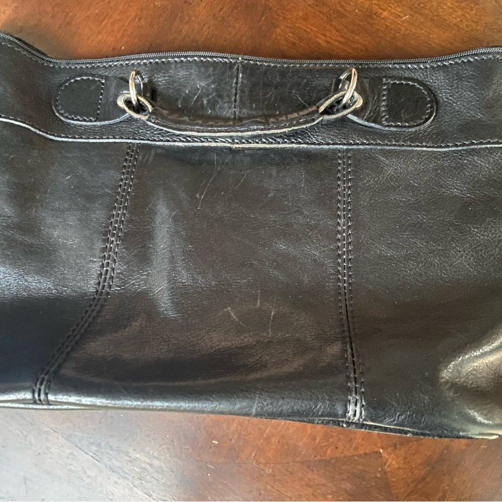 Floto Italian leather bag purse Black Leather Tote Bag